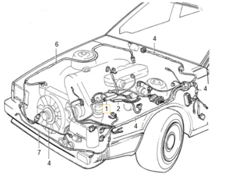 Kabelboom motor Volvo 740 B230K 1363212